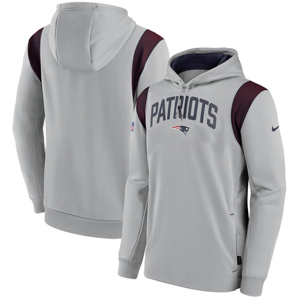 Mens New England Patriots Gray Sideline Stack Performance Pullover Hoodie,We sell and wholesale Mens New England Patriots Gray Sideline Stack Performance Pullover Hoodie on line form chian!